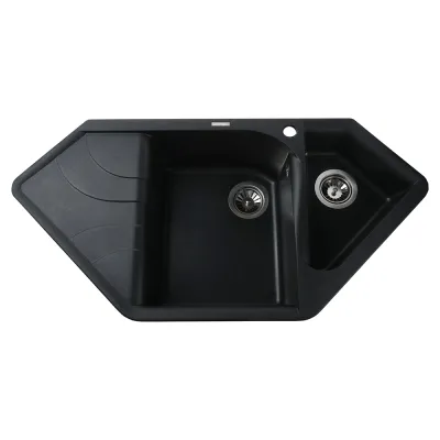 Гранітна мийка Globus Lux GARDA 1000х500-А0001, чорний металiк